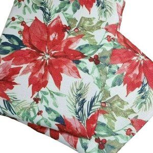 60x84in Oblong Red Poinsettia‎ Flower Christmas Tablecloth